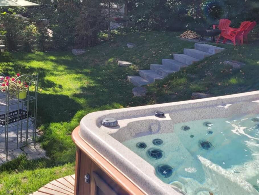 Om Chalet 1 Avec Spa Face Au Fleuve Saint-Jean Екстериор снимка